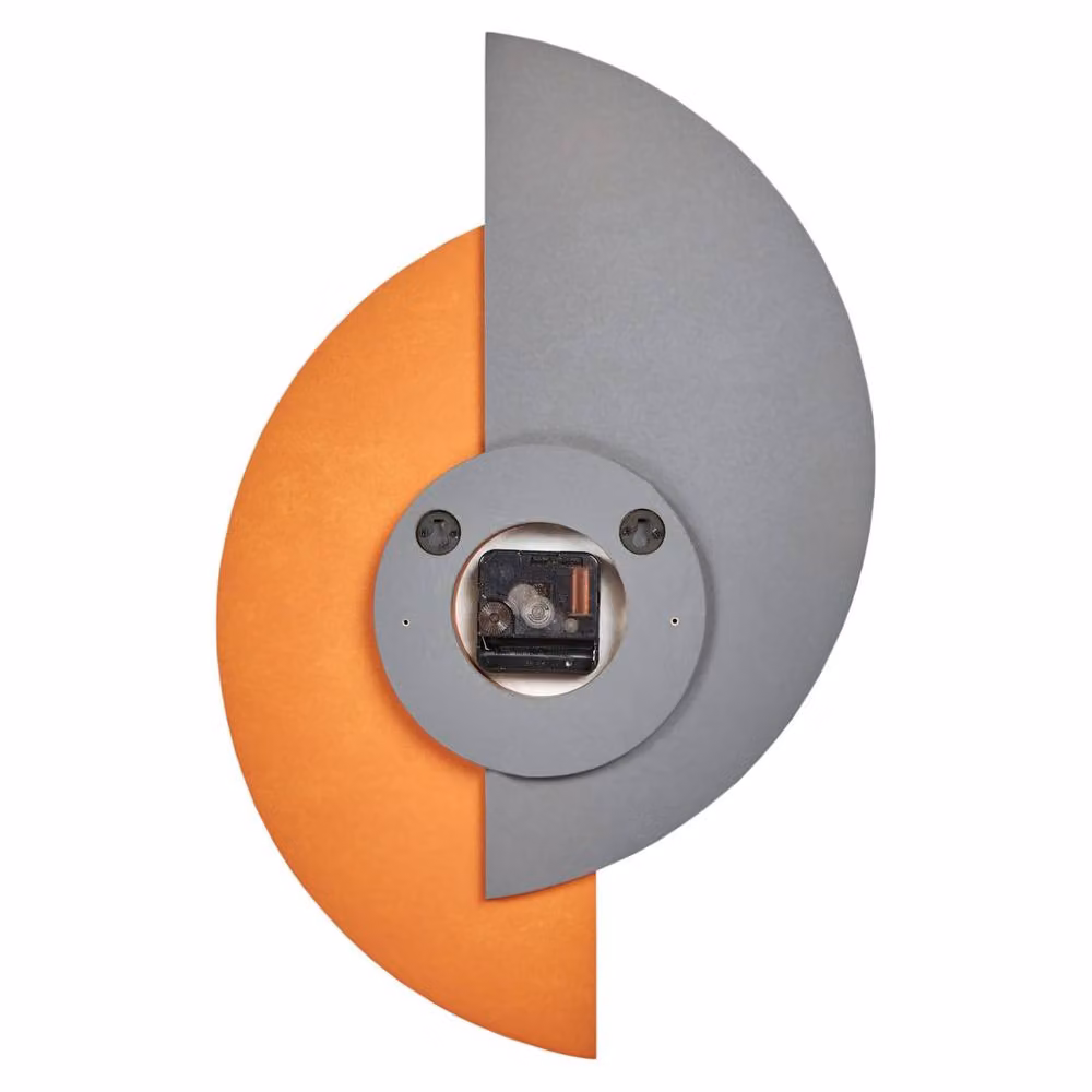 Wyld and Coco Grey and Orange Dotted Analogue Wall Clock, W/H: 47 x 29 cm – 2