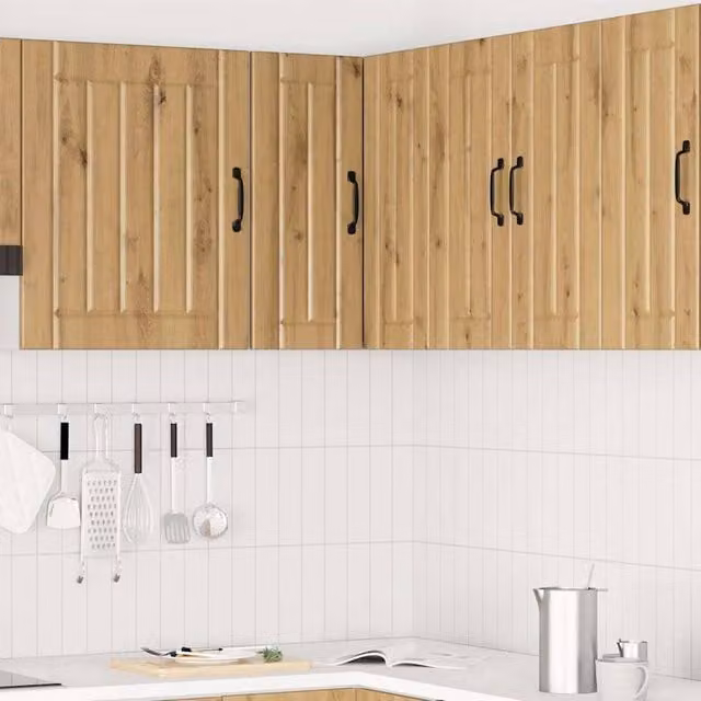 Berkfield Home Lucca Artisan Oak Kitchen Wall Corner Cabinet in Brown, W/D/H: 60 x 57 x 30 cm – 1