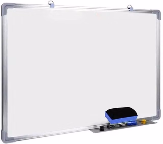 KORVIXA Magnetic Whiteboard, White, W: 90 cm, H: 60 cm – 1
