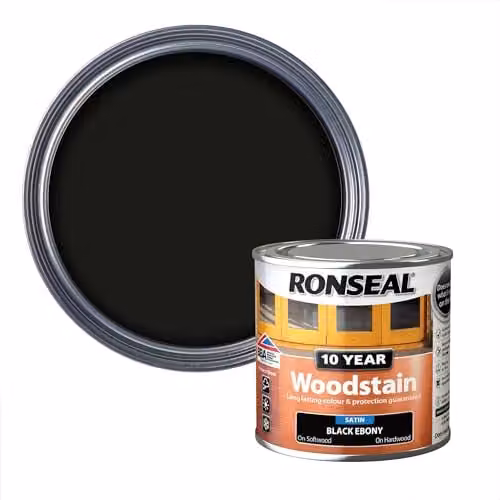 Ronseal 10 Year Woodstain Black Ebony 250ml – 1