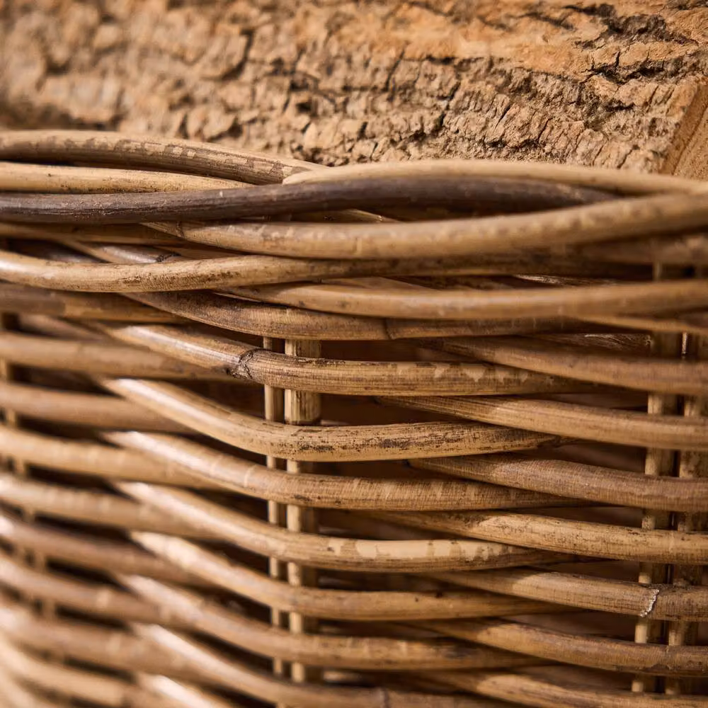 Dibor Azara Traditional Natural Oval Log Basket XL, Brown Rattan, H 46 x L 67 x W 53 cm – 4