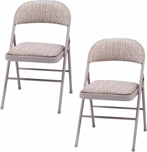EONLION Grey Fabric Padded Office Chair with Upholstered Frame