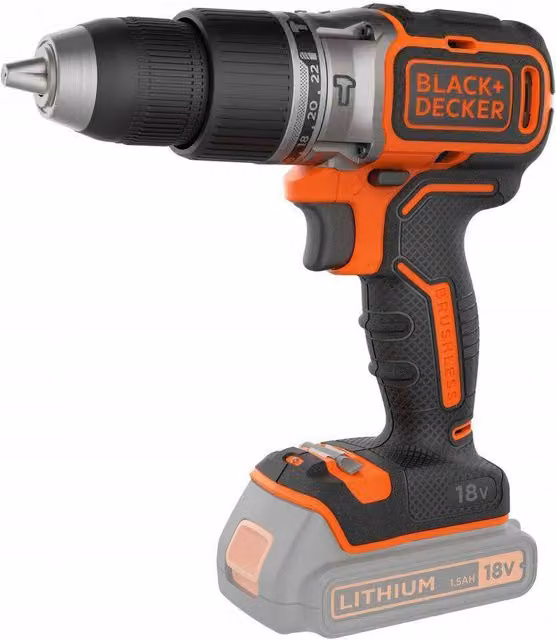 Black+Decker Cordless Rechargeable Hammer Drill in Black