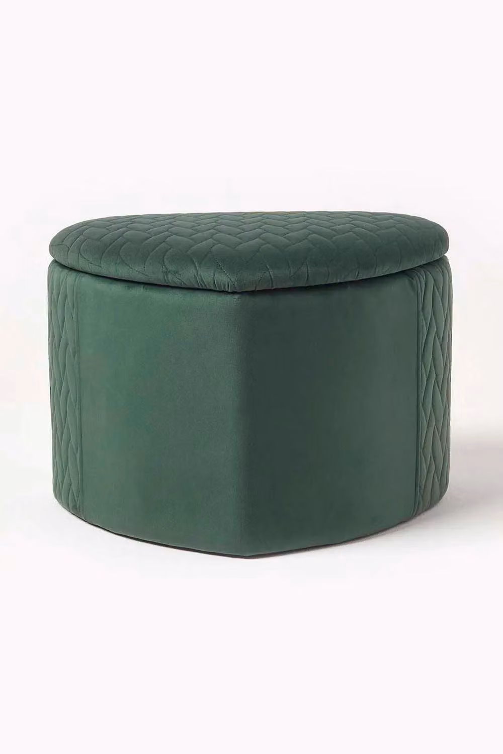 Homescapes Arundel Heart-Shaped Velvet Footstool with Storage in Emerald Green – 2