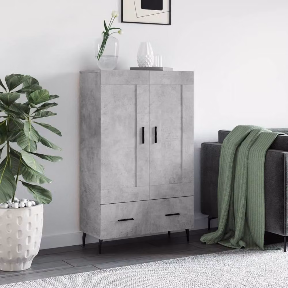 Berkfield Home Highboard in Concrete Grey, W/D/H: 69.5 x 31 x 115 cm – 2