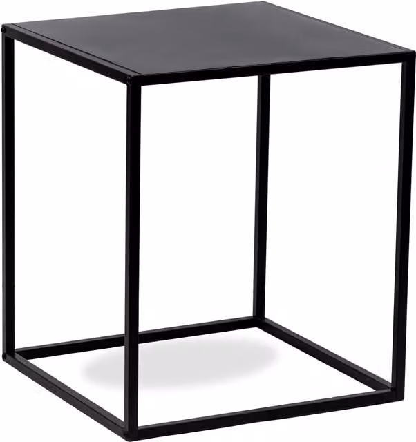 Nordlys Industrial Square Metal End Table in Black