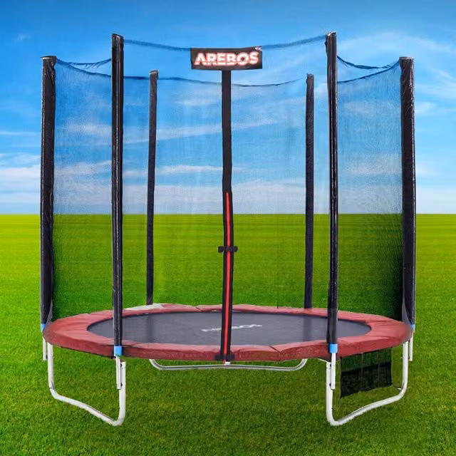 AREBOS Red Trampoline Edge Cover Spring Protection with PVC and Rubber