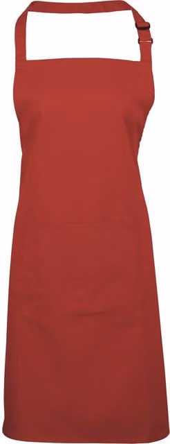 Premier Women's Bip Apron with Pocket in Red, Pack of 2