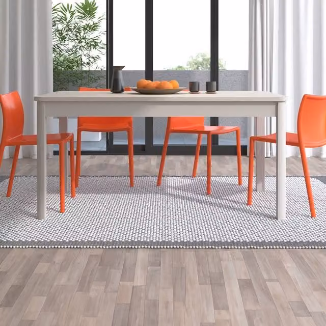 Dorel Home Modern Extendable Rectangular Dining Table in Beige and White