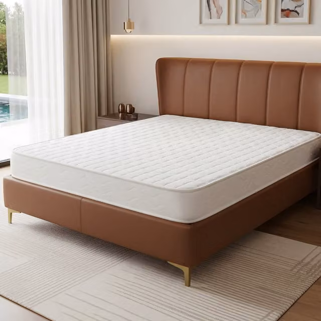 Livingandhome White Hybrid Single Mattress with Temperature Regulation and Knit Fabric, W/D/H: 90 x 200 cm
