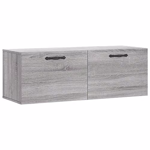 vidaXL Modern Wall Cabinet in Grey Sonoma, W/D/H: 100 x 35 x 35 cm