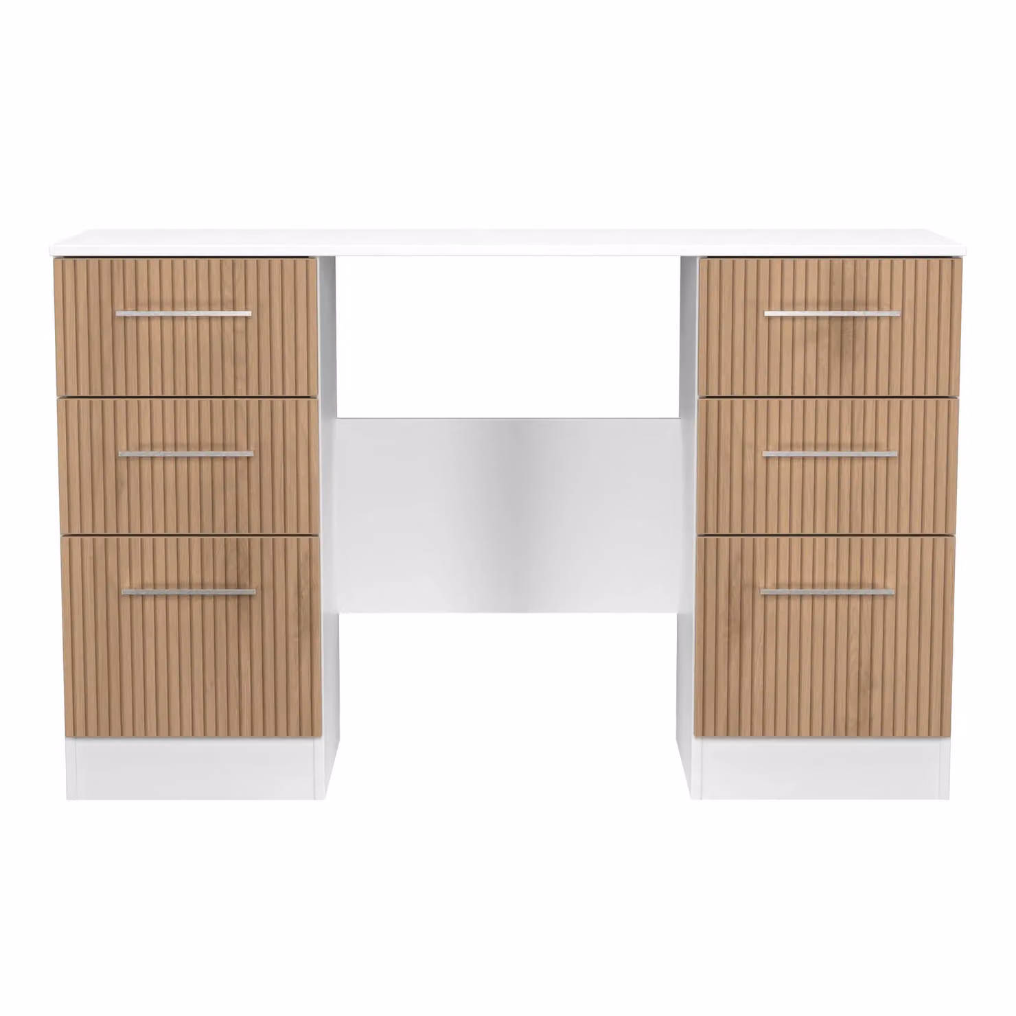 2 U Gloucester Ready Assembled 6 Drawer Kneehole Desk in White – 2