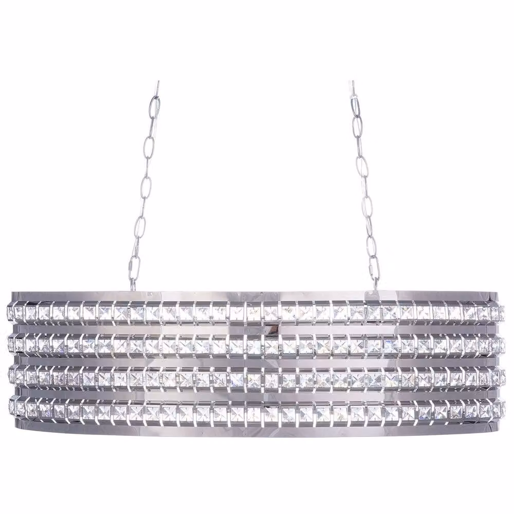 Wyld and Coco Silver Crystal Double Light Suspended Ceiling Lamp, Diameter: 108 cm – 2