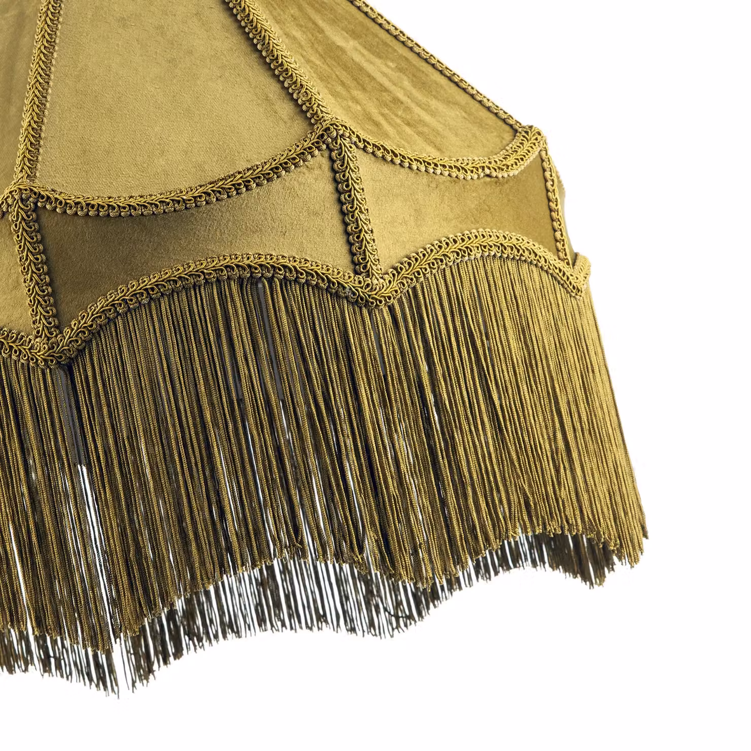 Happy Homewares Traditional Victorian Empire Soft Velvet Lamp Shade with Tassels in Green, Diameter: 40.64 cm – 3