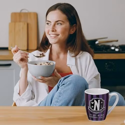 Get Trend Wednesday Mug and Socks Set in Purple and Black, 315ml – 3