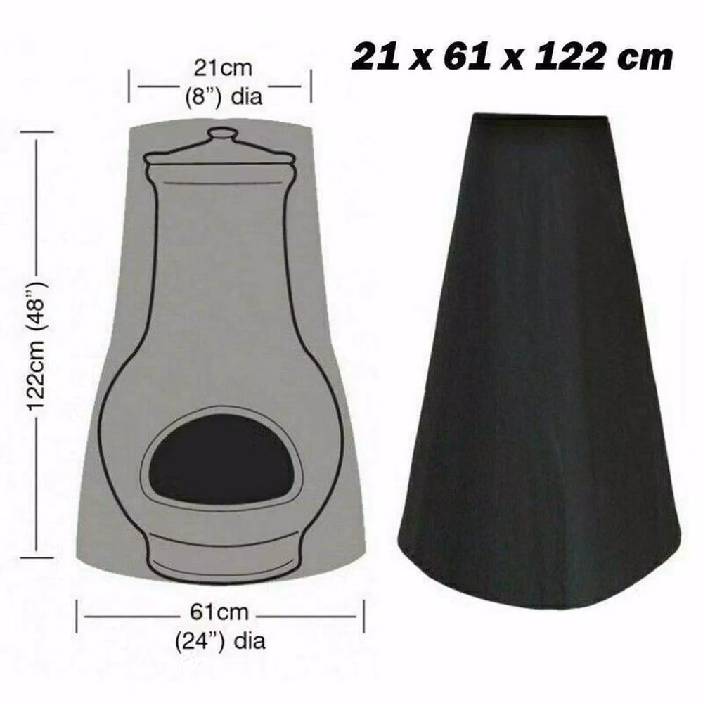 EONLION Weatherproof Chiminea Cover in Black, W/D/H: 100 x 100 x 122 cm – 2