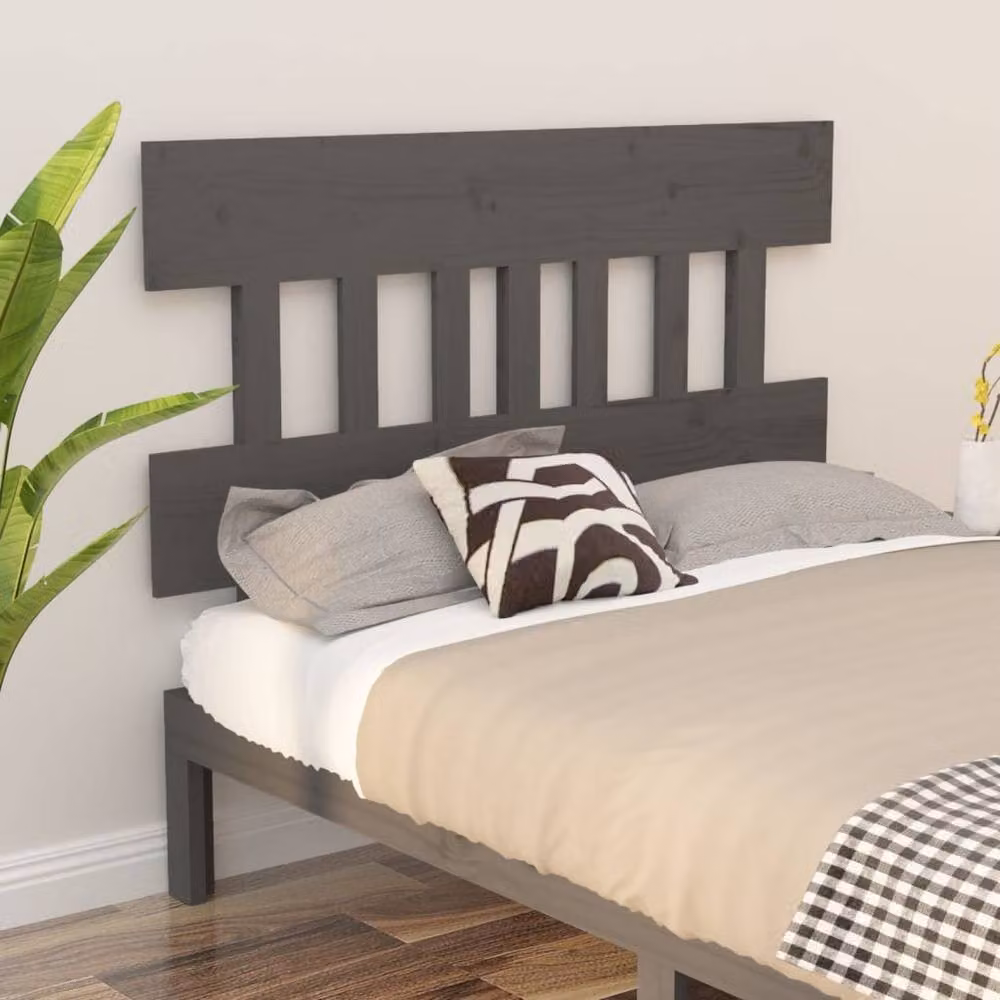 Berkfield Home Grey Rustic Solid Pine Wood Bed Headboard W: 143.5 cm, D: 3 cm, H: 81 cm – 2