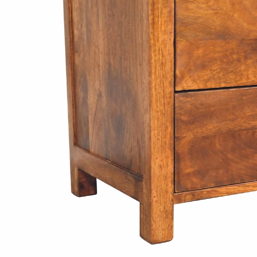 Wyld Haus Tropea Mango Wood Tallboy Storage Cabinet in Brown, H 90 cm x W 45 cm x D 35 cm – 5