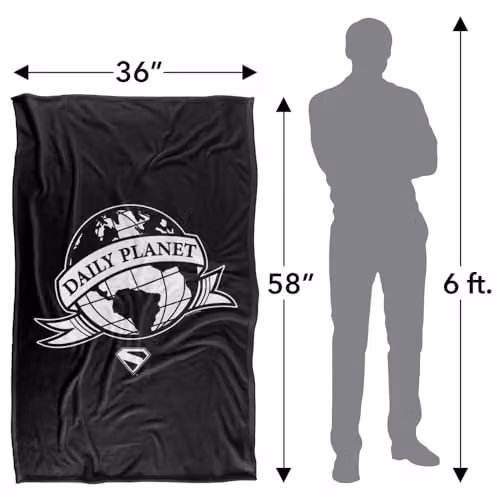 Warner Bros. Superman 2025 Daily Planet Scroll Super Soft Fleece Throw Blanket, Multicolour, W/D/H: 91 x 147 cm – 4