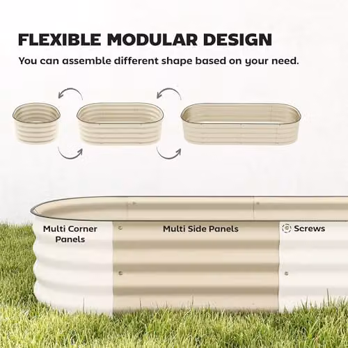 Outsunny Galvanised Steel Raised Garden Bed, White, W/D/H: 279 x 62 x 30 cm – 3