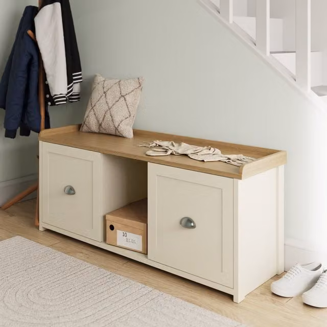 GFW Lancaster 2 Door Shoe Rack in Beige