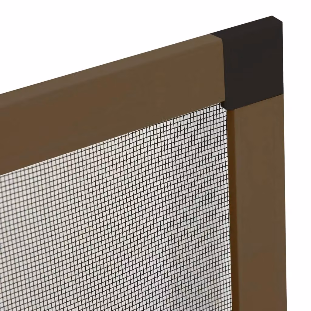Berkfield Home Brown Fibreglass Insect Screen for Windows with Aluminium Frame, W: 80 cm, H: 100 cm – 3