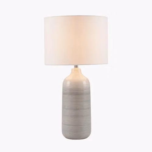 Pacific Lifestyle Modern Ceramic Table Lamp with Fabric Shade in White, Grey and Blue Ombre – 3
