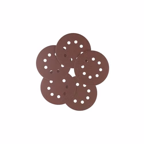 IRWIN 10 Piece Mixed Grit Punched Sanding Disc Set for Wood and Metal, 125mm, Brown