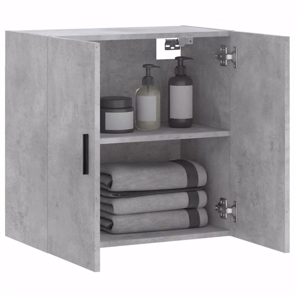 Berkfield Home Wall Mounted Cabinet in Concrete Grey, W/D/H: 60 x 31 x 60 cm – 2