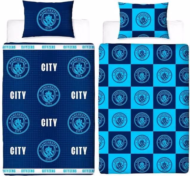 Manchester City FC Reversible Duvet Set and Pillowcase in Blue, W: 140 cm, H: 200 cm – 1