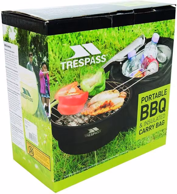 Trespass Barby Collapsible Charcoal BBQ Bucket Set in Black – 1