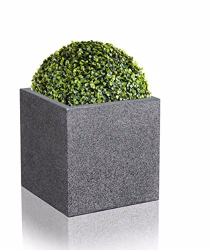 Primrose Black Poly-Terrazzo Square Cube Planter 40 x 40 x 40 cm