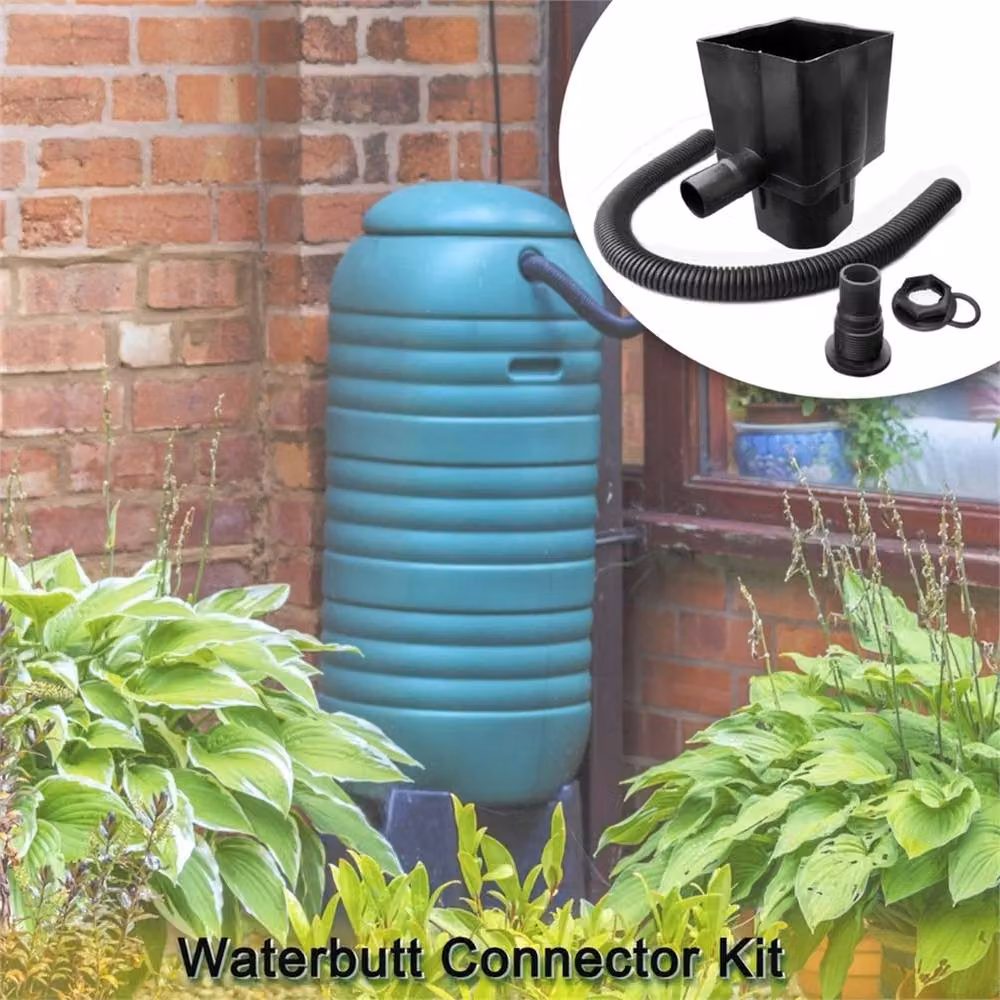 VOGREX Downpipe Diverter Kit for Square and Round Water Butts, Black – 5