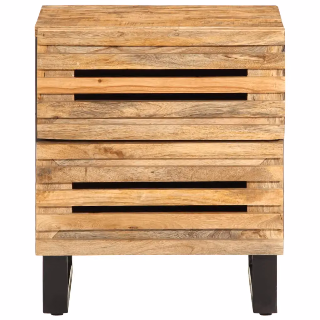 Berkfield Home Set of 2 Solid Mango Wood Bedside Cabinets in Brown, W/D/H: 40 x 34 x 46 cm – 2