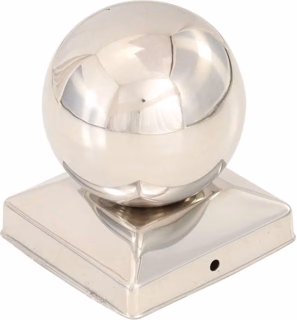 Berkfield Home Globe Final Post Caps, 6 Pack, Stainless Steel, Silver, 91 x 91 mm