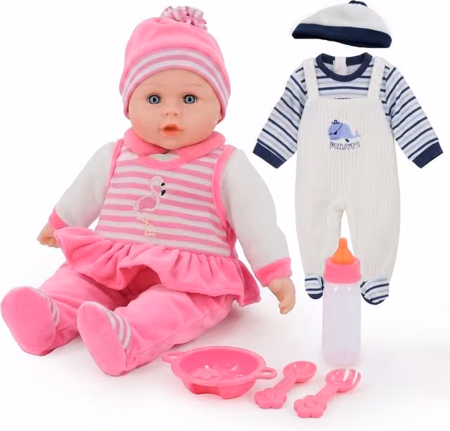 BiBi Soft Body Function Doll with Two Outfits in Pink