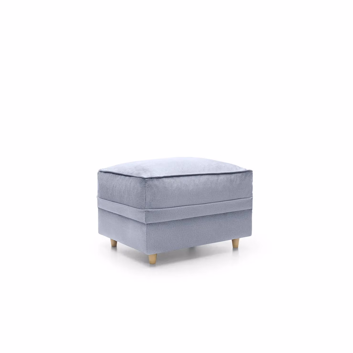 Abakus Direct Chicago Spill-Proof Velvet Footstool in Silver Blue, W/D/H: 60 x 50 x 47 cm – 2