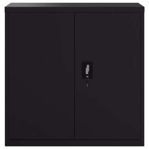 vidaXL Metal File Cabinet in Black and Anthracite with Lock and Adjustable Shelves, W/D/H: 90 x 40 x 130 cm – 4
