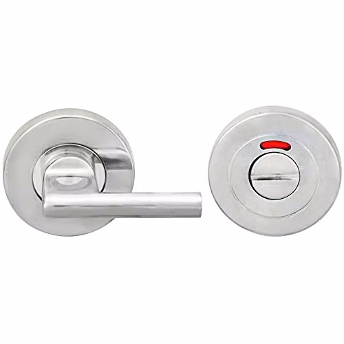 Loops Disabled Turn Lock and Release Handle with Indicator in Bright Stainless Steel Silver
