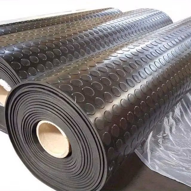 EONLION Black Anti-Slip Rubber Garage Flooring Sheeting Matting Rolls, W: 100 cm, D: 50 cm