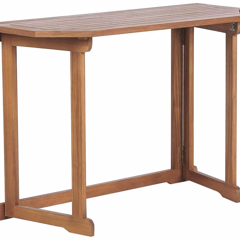 Wyld and Coco Acacia Folding Balcony Table, Brown, W: 110 cm, D: 47 cm, H: 74 cm