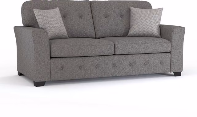 Furnishings For Less UK Hartley 3 Seater Upholstered Sofa with Full Back Tufted Cushions in Grey or Beige – 1