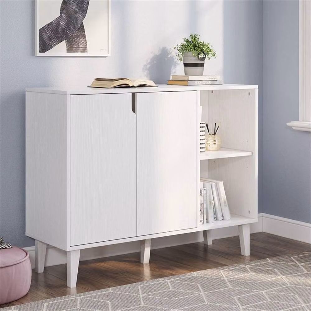 Hinsinc White Wood Modern Sideboard Storage Cabinet – 2