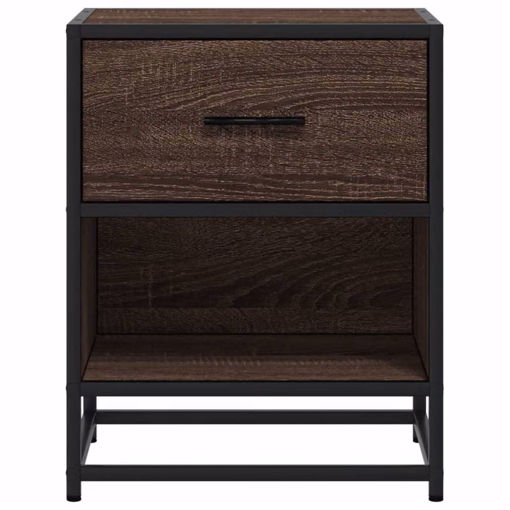 Berkfield Home Set of 2 Classic Bedside Cabinets in Brown Oak, W/D/H: 40 x 31 x 50 cm – 5
