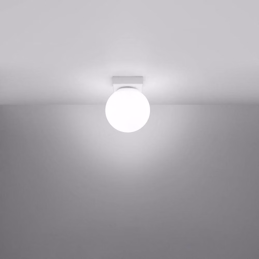 Sollux Lighting Modern White Sphere Glass Ceiling Lamp W/D/H: 14.5 x 12 x 12 cm – 2