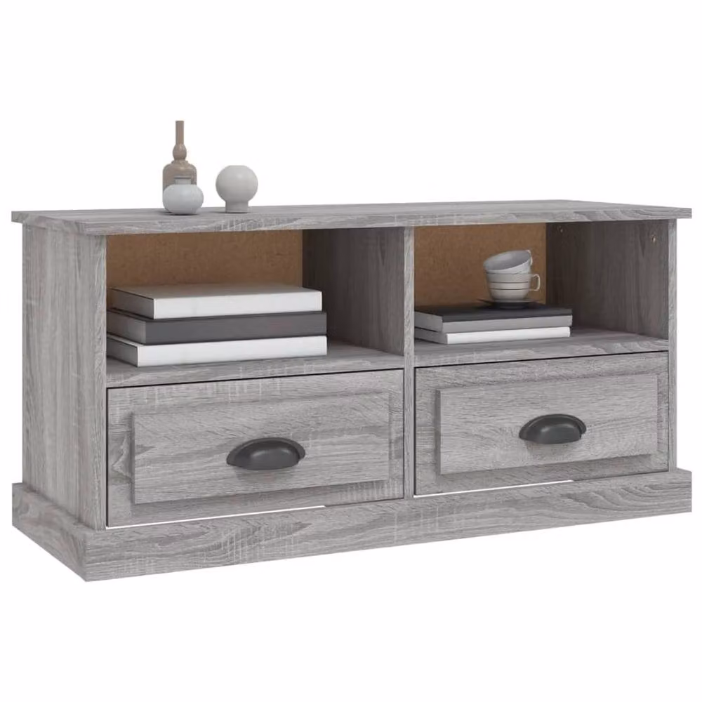 Berkfield Home Grey Sonoma TV Cabinet in Engineered Wood W/D/H: 93 x 35.5 x 45 cm – 3