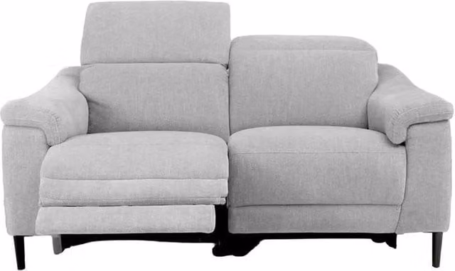 Furnishings For Less UK Oscar 2 Seater Electric Reclining Sofa in Ivory Fabric with USB Charging and Adjustable Headrest – 1