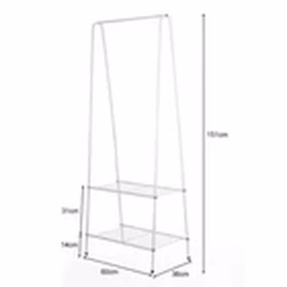 EONLION White Heavy Duty Metal Garment Hanging Rack Display Storage Stand W/D/H: 151.0 x 60.0 cm – 2