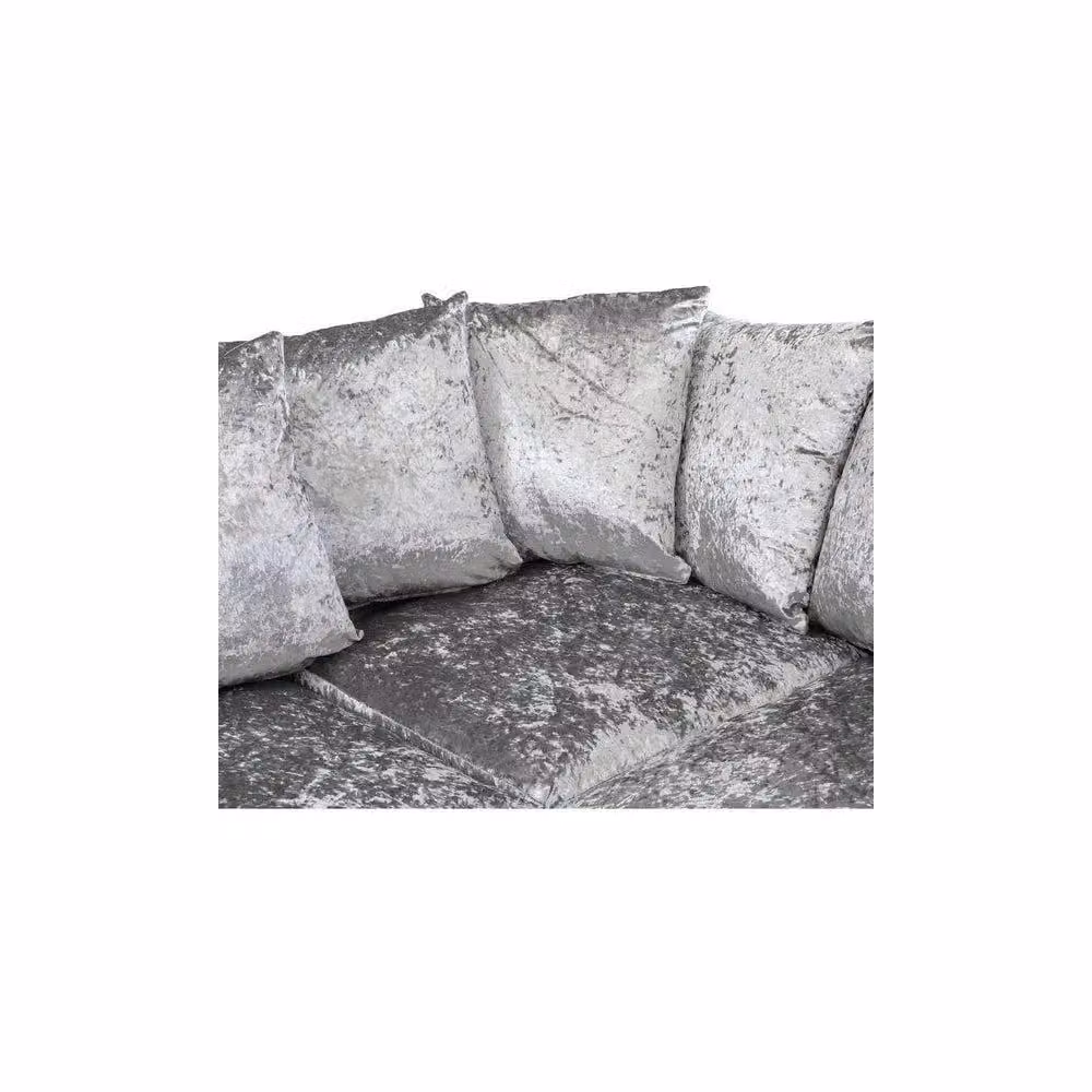 LUXURY LIFE Dylan Right Hand Facing Corner Sofa in Silver Crushed Velvet Fabric – 2