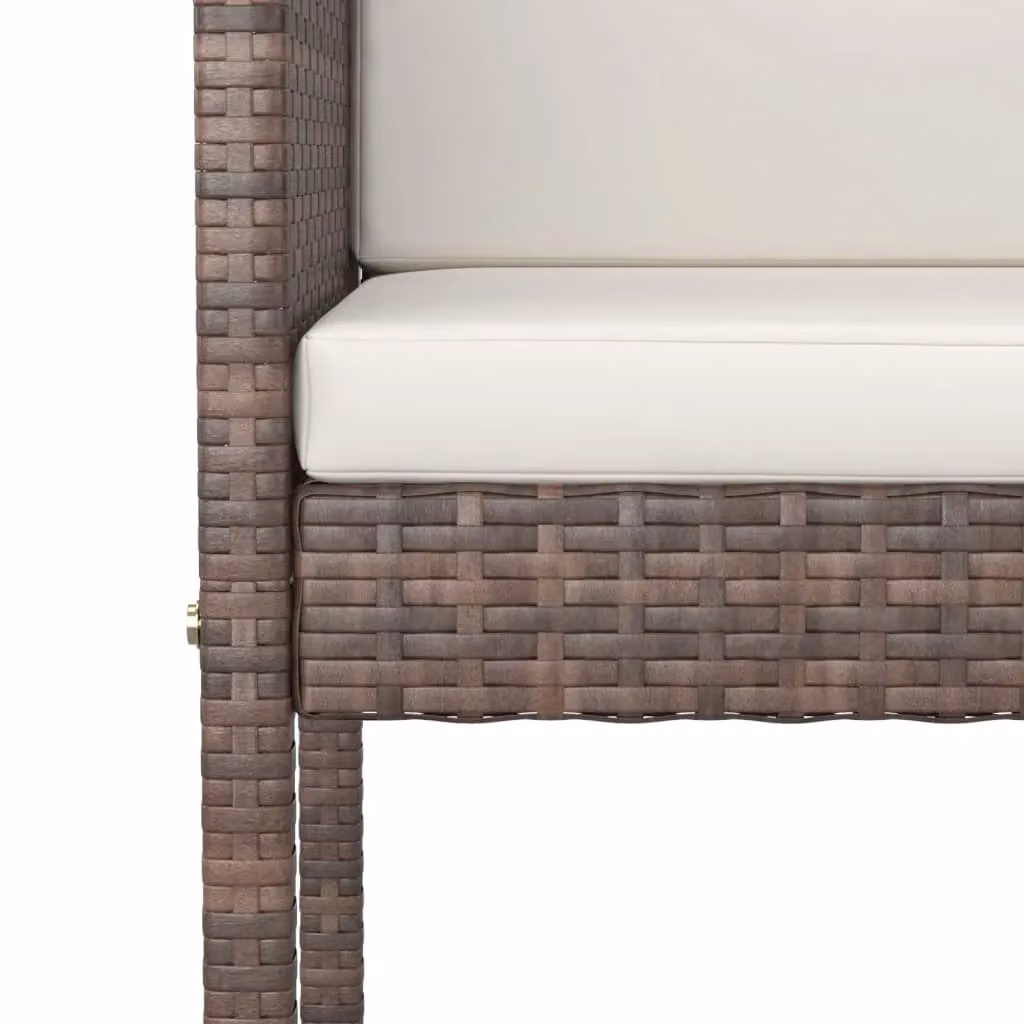 Berkfield Home 5 Piece Brown Poly Rattan Garden Bar Set with Cushions – 3